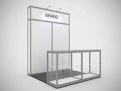 DISPLAY STAND EXHIBITION DESIGN 2x2 Altura 220 octanorm 3D model