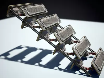 Cyberpunk  Stair -  sci fi Low-poly 3D model