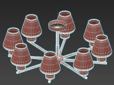 goreyn light chandelier - gold 3D model