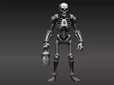 Spooky Skeleton Guardian 3D Model Two Model Pack  3D model