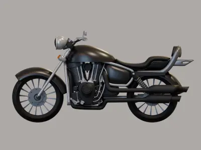 Rigged Cruiser Motorcycle 3D model