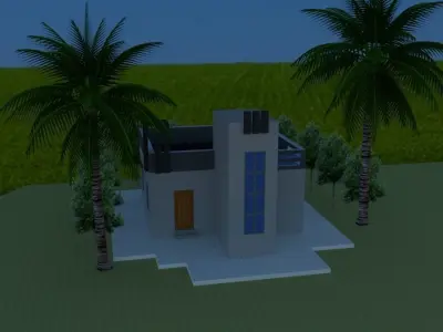 house design 1 bhk 3D model