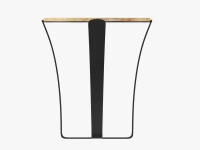 Side round table with marble top 3D model