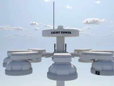 Light tower 01 Low-poly 3D model