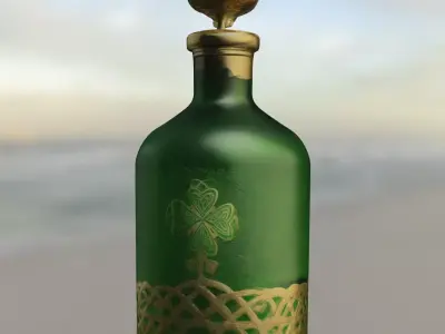 Celtic Cross Clover Bottle Low-poly 3D model