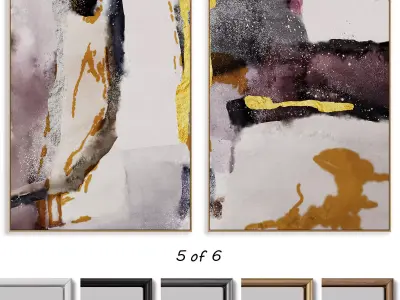Abstract Painting Frame set 3D model 3
