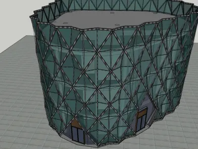 Abstract glass building 3D model