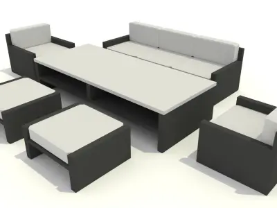 Modern Hall assets Low-poly 3D model