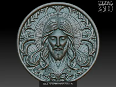 Jesus Pendant basrelief Pack 240525  3D Model Collection