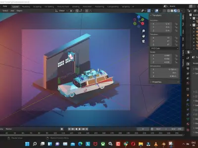 ghostbusters low poly model render in blender Low-poly 3D model