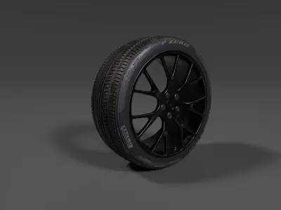  wheel  sport car Low-poly 3D model