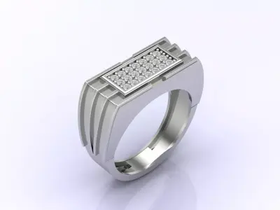 Print Ready STL 3DM  Gents Rings Diamond Men Ring  3D print model 236