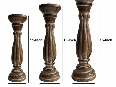 Handmade Wooden with Pillar Base Support 3D model