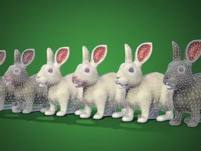 Bunny Rigged Animated Game-ready Low-poly 3D model