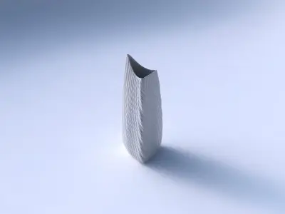 Vase curved tipping triangle 2 with twisted diagonal grid bulges 3D print model