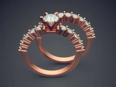 Two Luxury Ring Combo With Diamonds CAd 3678 3D print model