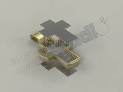Russian Luxury Cross three seperate parts 3D print model