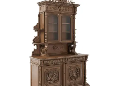 Medieval sideboard cabinet 3D model