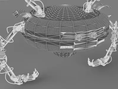 Hover Crab Robot Low-poly 3D model