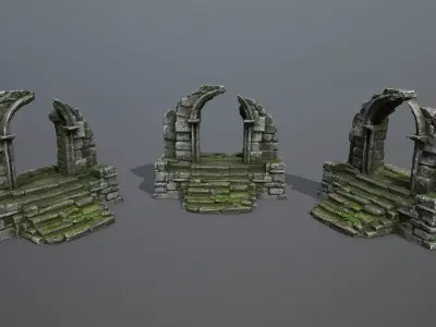 Ruin Gate Low-poly 3D model