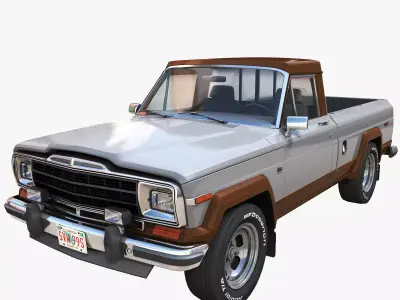 Jeep Gladiator J-10 pickup truck Low-poly 3D model