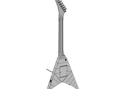 Flying V Electric Guitar Low-poly 3D model