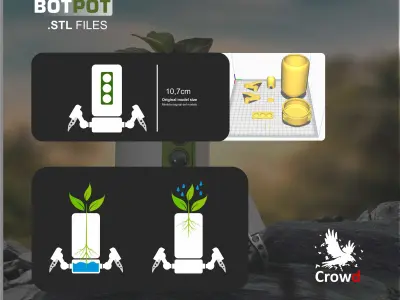 BOT POT DOUBLE IRRIGATION 3D print model