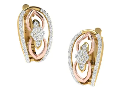 Solitaire Women Drop Earring 3dm STL OBJ FBX Render Details 3D print model 19