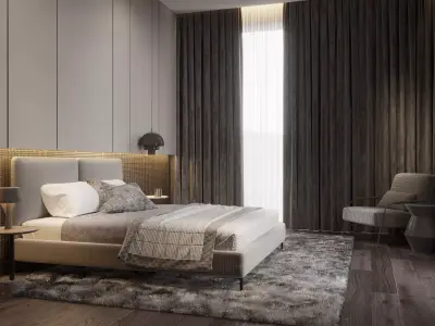 Bedroom interior scenes 3D model 18