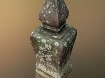 Scanned Small Monument Low-poly 3D model
