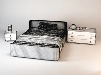 Bed Modern Set  3D model