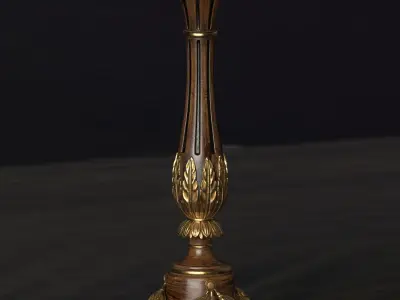 Baroque Style PBR Wood Table 3D model