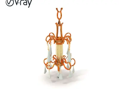 Victorian Crystal Chandelier Intricate Metalwork model pack Low-poly 3D model