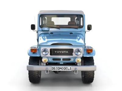 Toyota Land Cruiser FJ 40 Soft Top with Interior and Chassis 3D model