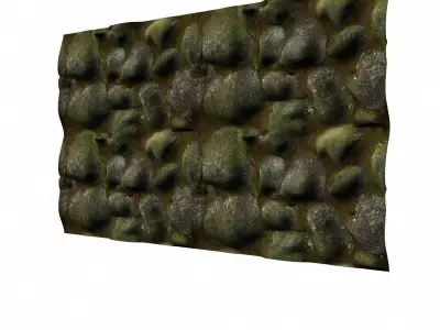 Tilable Mossy Rock wall 3D model