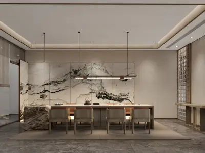 Company interior scene 3D model