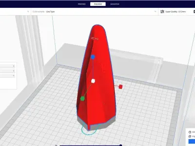 Printable Corvette Ship 1  100 3D print model