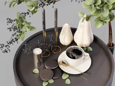 Decorative Set 222 Low-poly 3D model