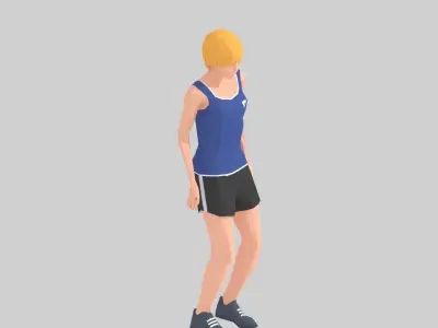 Jumping Jacks Exercise woman Animation Low-poly 3D model