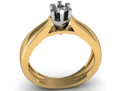 solitaire ring 3D print model 10