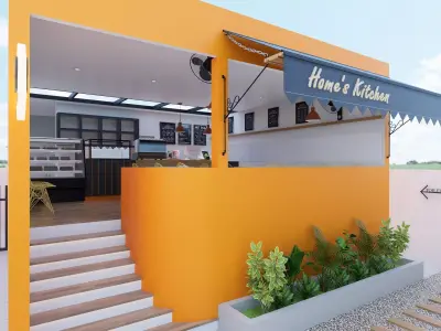 SMALL MODERN RESTAURANT 3D MODEL PBR TEXTURED LOW POLY  3D model