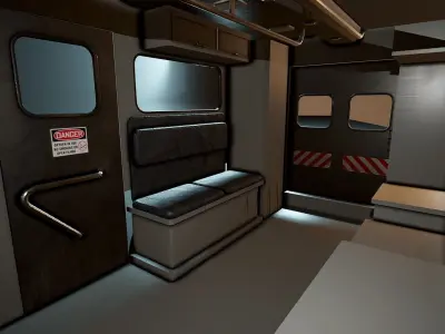 Ambulance Vehicle Modular Low-poly 3D model