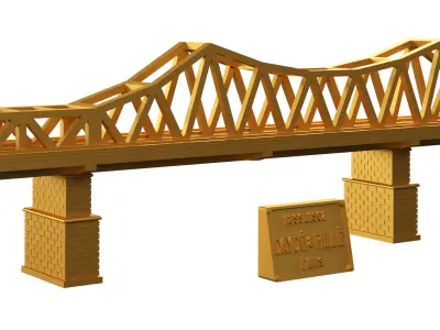 Long Bien Bridge 3D print model