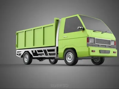 DELICA L300 GARBAGE RUBBISH TRASH WASTE CONTAINER DUMP TRUCK CAR 3D model