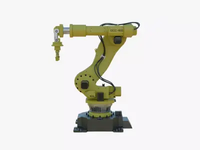 Industrial Robot Arm Yellow Clean Low-poly 3D model