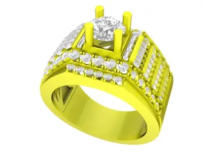 A7760 Korean Style Diamond Men Ring 3D Model 3D print model