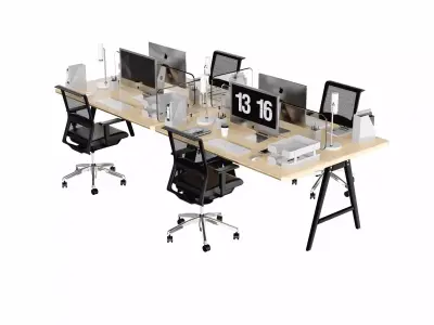 Office set 01 3D model