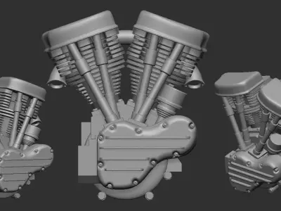  Panhead Harley-Davidson  3D model