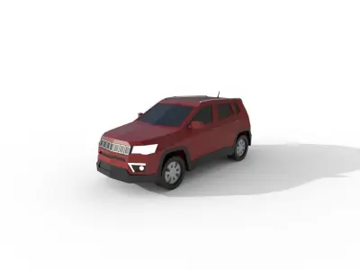 Jeep Compass 2017 - 2046 Poly - 7 Diffirent Colour Low-poly 3D model