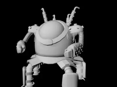 Combat robot  Low-poly 3D model